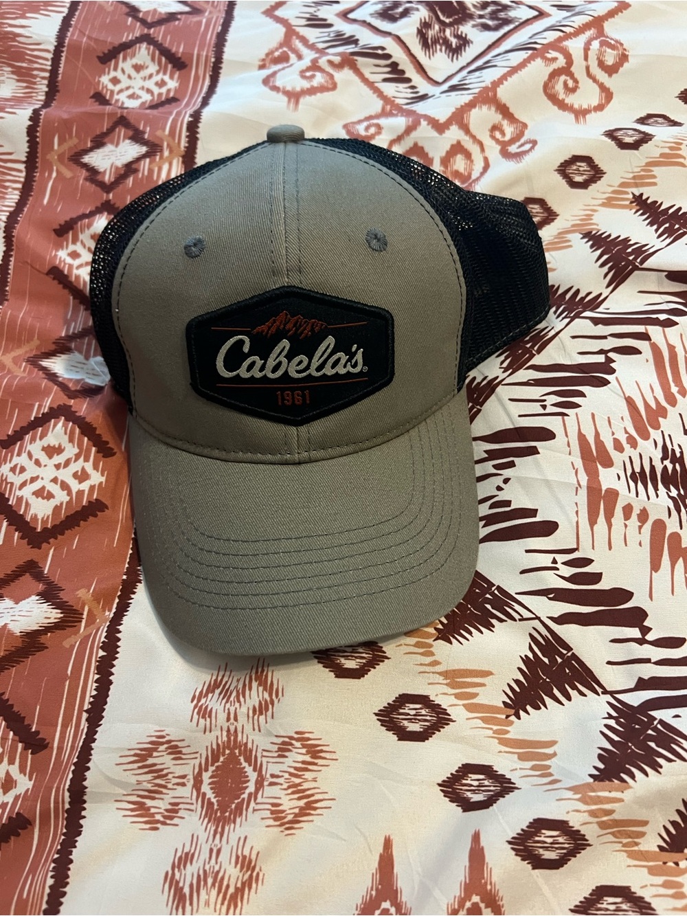 Cabela's Olive Front Black Mesh Trucker Hat